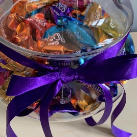 Large Bonbon Jar full of Cadburys Roses Chocolates